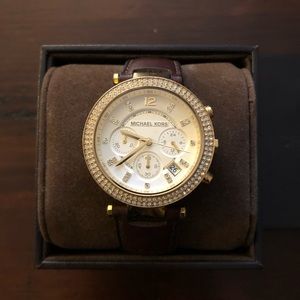 Gold & Brown Leather Michael Kors Watch